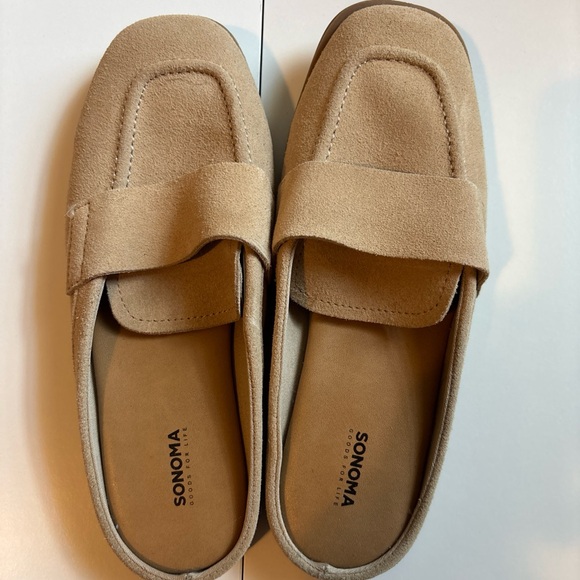 Sonoma Shoes - Sonoma Beige Suede Slip-On Mules